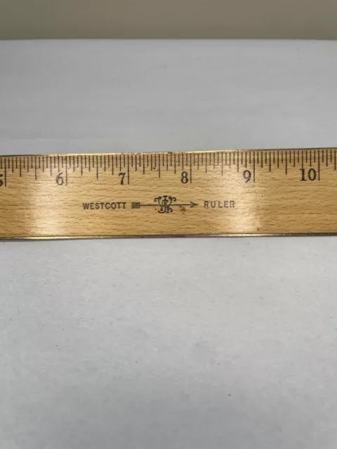 Vintage Westcott 12” Ruler Made In USA Wood OLD LOGO four