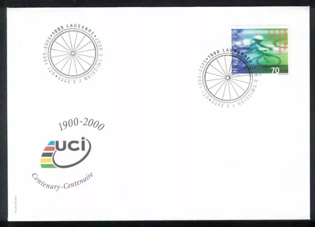 FDC Schweiz 2000, 100 Jahre Intern. Radsportverband, Fahrrad