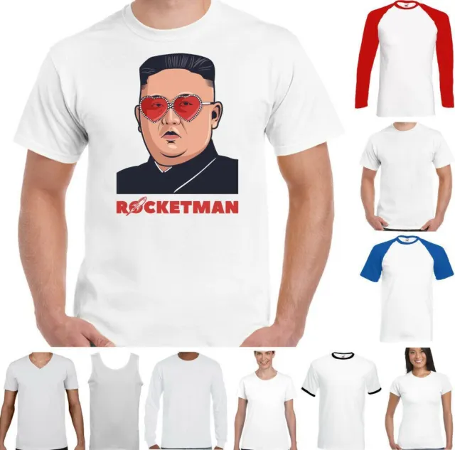 Kim Jong-Un T-Shirt Rocket Uomo Divertente Elton John Parodia Maglia