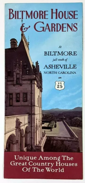 Asheville North Carolina Biltmore House Gardens Vintage Travel Brochure 1960s