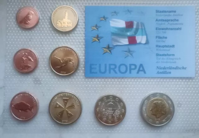 Netherlands Antilles 2006 🔷 BU TRIAL STRIKE 🔷 8 EURO set 🔷 Rare Unofficial