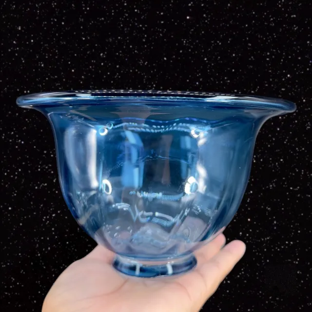 Robinson Scott Studio Arts Glass Bowl Hand Blown Art Glass Blue 1994 Marked VTG