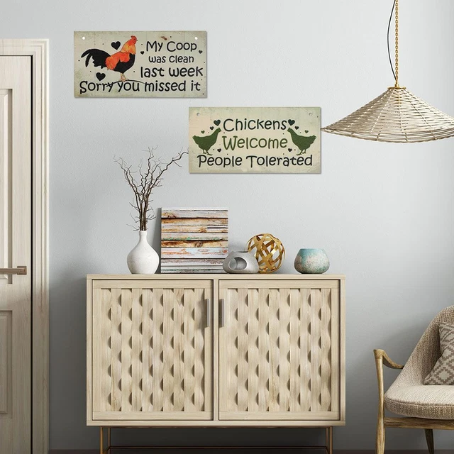per capannone decorazione casa legno Coop per polli giocattolo placca pollo segno