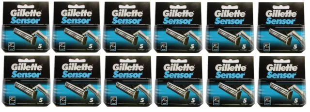 Hojas de afeitar con sensor Gillette para hombre - 60 cartuchos nuevas en caja