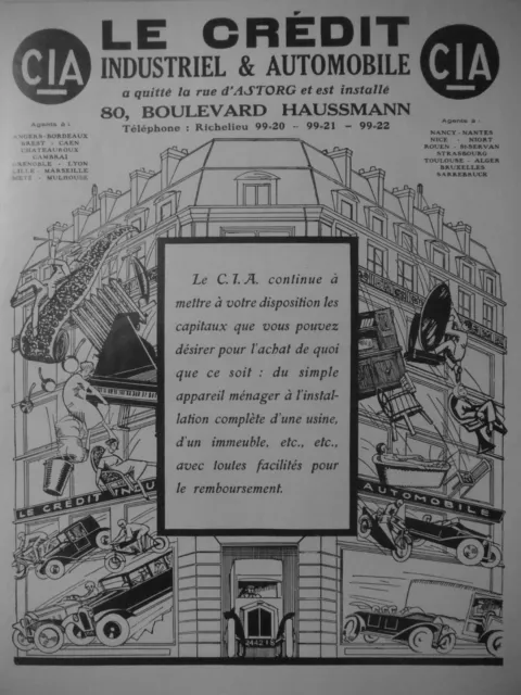 Publicité 1925 Le Credit Industriel & Automobile - Advertising