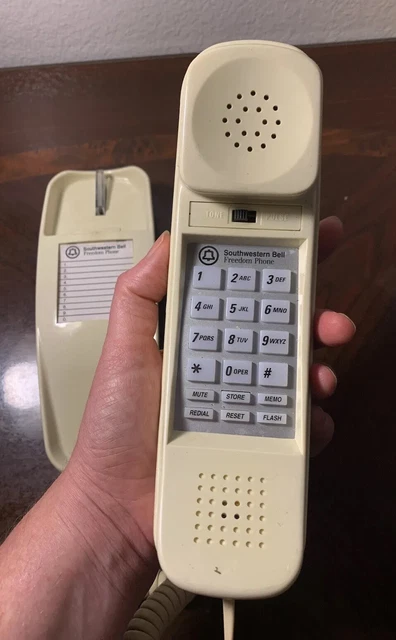 Freedom Phone by Southwestern Bell Beige Cream Vintage Telephone Staging Decor ~