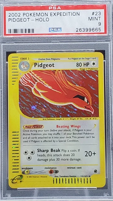 PSA 9 MINT Pidgeot Expedition Base Set Holo Pokemon Card 23/165