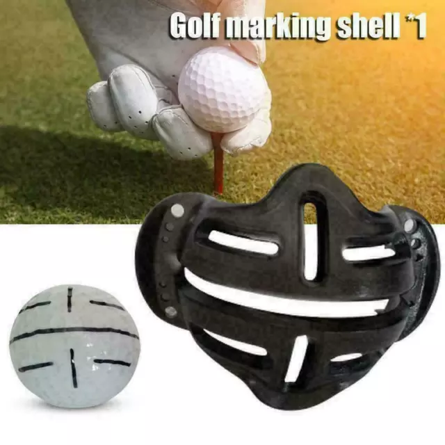 Golf Ball Line Marker Template Alignment Liner Marks Shell Putting Tool 201 N2D5