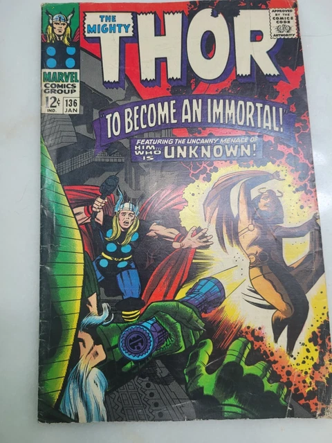 The Mighty Thor Marvel Comics #136 January 1967 Very Good Condition