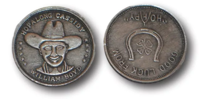 Vintage Style Aluminum William Boyd Hopalong Cassidy Good Luck From Hoppy