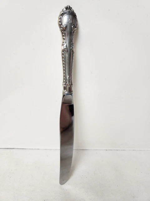 Gorham English Gadroon, Sterling, Non-serrated Dinner Knife, "D" monogram