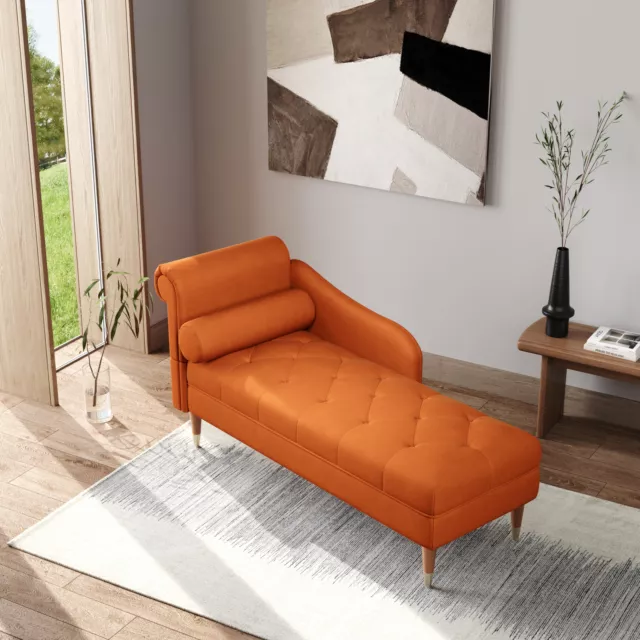 Tufted Buttoned Chesterfield Chaise Longue Bedroom Accent Chair Lounge Sofa Bed