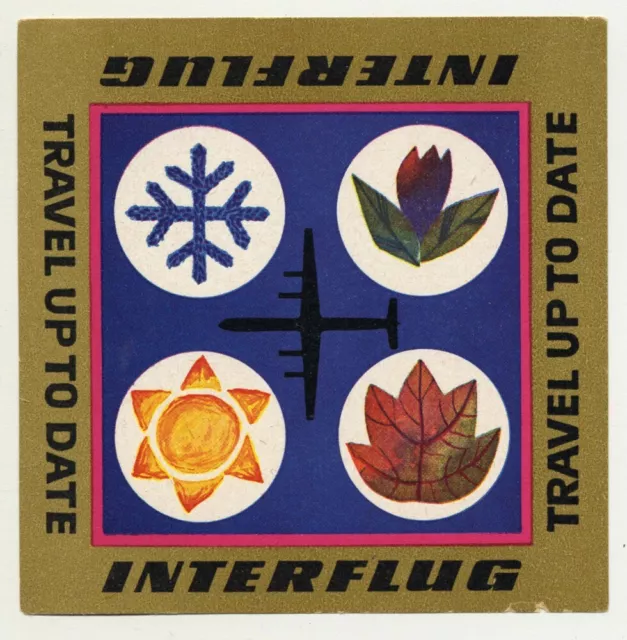 Interflug / Travel Up To Date (Vintage Airline Luggage Label)