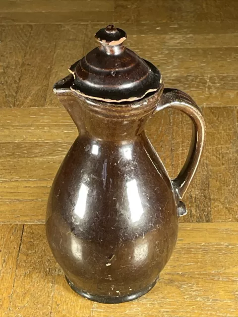 Bunzlau Keramik Kanne Deckel 18./ 19. Jahrhundert Orig. Handarbeit Alt Antik