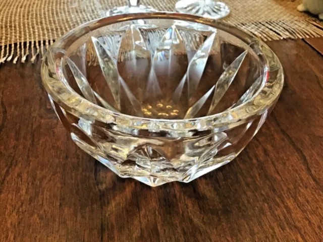 Vintage KOSTA BODA Bowl ~ Art Deco Style Lead Crystal Clear Glass ~ SIGNED