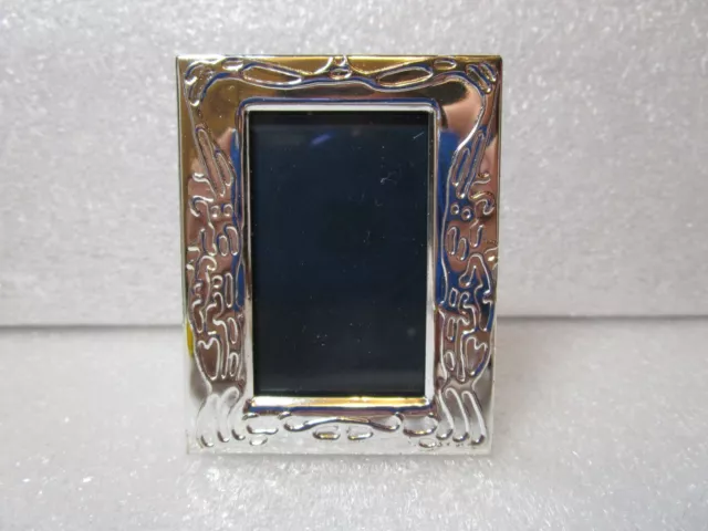 New Miniature Silver Plated Picture Frame, Art Nouveau Style NOS
