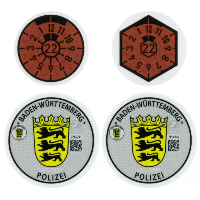 Stuttgart / Baden-Württemberg Police Germany License Plate Complete Sticker Set