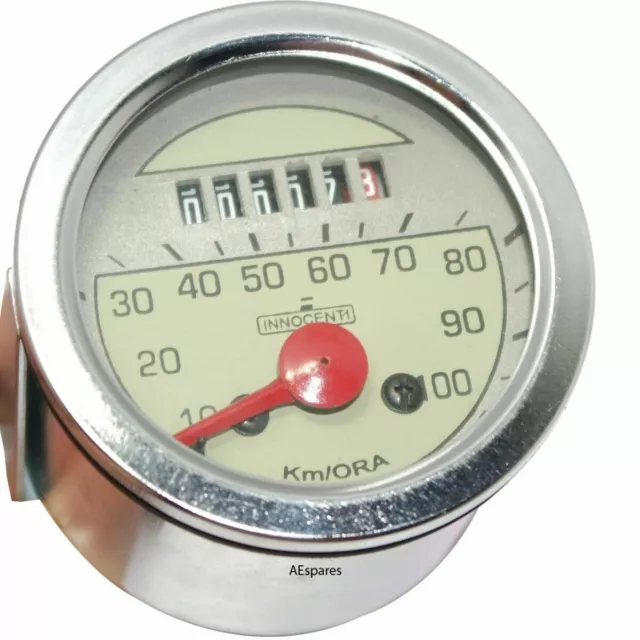 Lambretta Ld 100 km/H Tachometer Contachilometri Rund