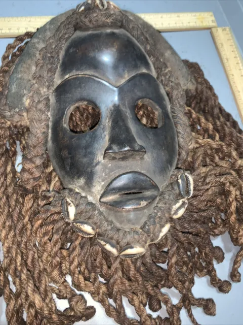 Dan Mask with Cowries and Rope Beard African mask great size OFFERS #23 2