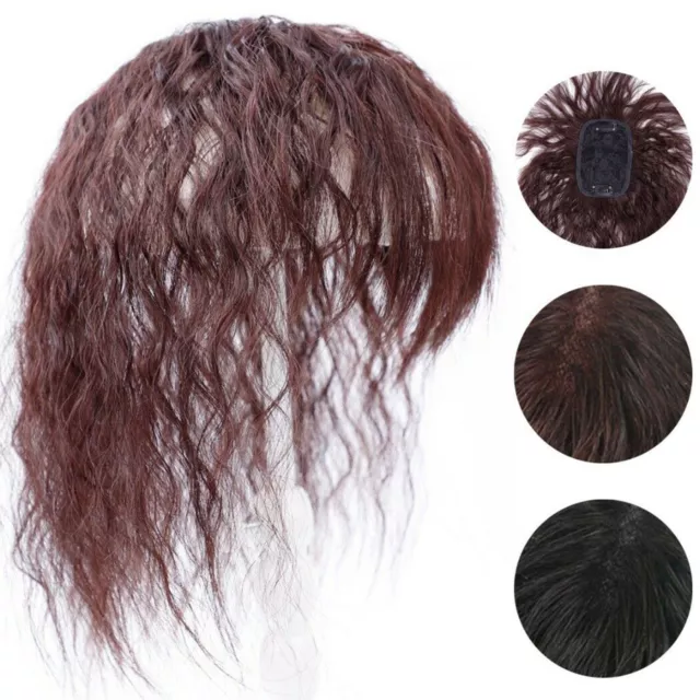 Cheveux humains bouclés ondulés Topper Toupee Clip postiche perruques