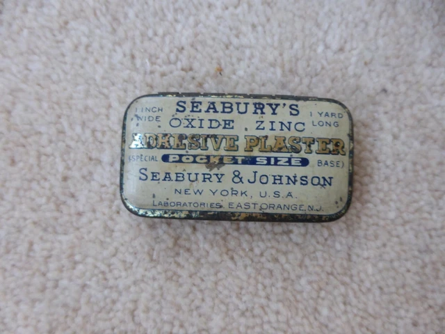 Antique Tin Seabury’s Oxide Zinc Plaster New York USA Charles Lindbergh Flight
