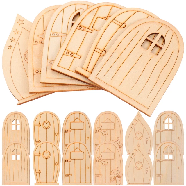 5 sets von hölzernen feenentür dekor doll house feen -tür -dekoration kreativer