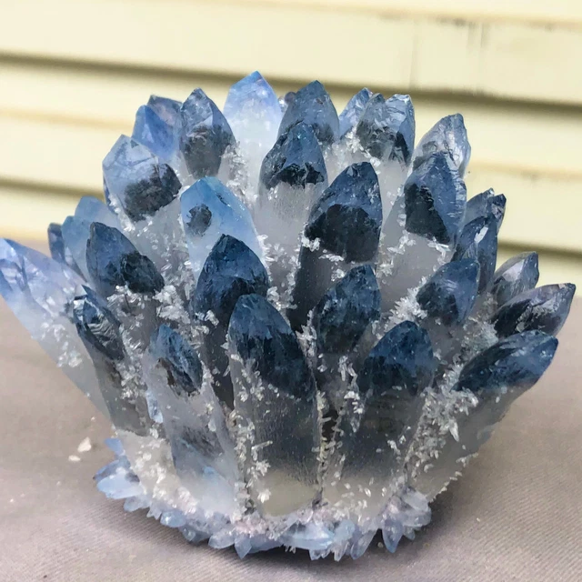 432g  New Find blue Phantom Quartz Crystal Cluster Mineral Specimen Healing 4