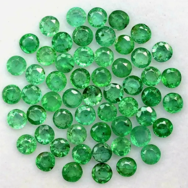Wholesale Lot 2mm to 3mm Round Facet Zambian Emerald Loose Calibrated Gemstone