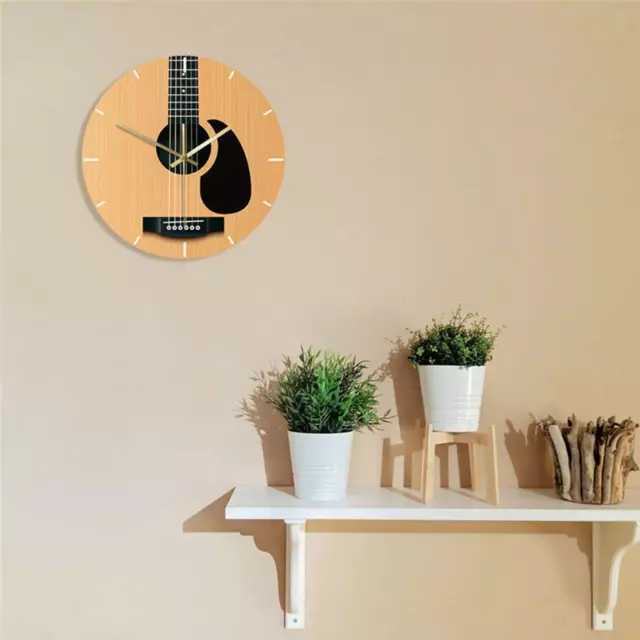 Nordic Guitar Wall Clock Music Decorative Home Decor Minimalist PP for Home