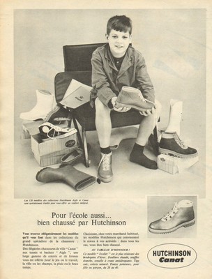 PUBLICITE AIGLE CHAUSSURES BASKET NO VANS FABRIQUE PAR HUTCHINSON 1964 FRENCH AD 