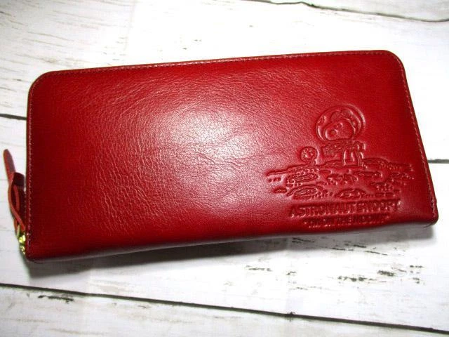 Wallet Uni Long Round Snoopy Genuine Leather Astronauts