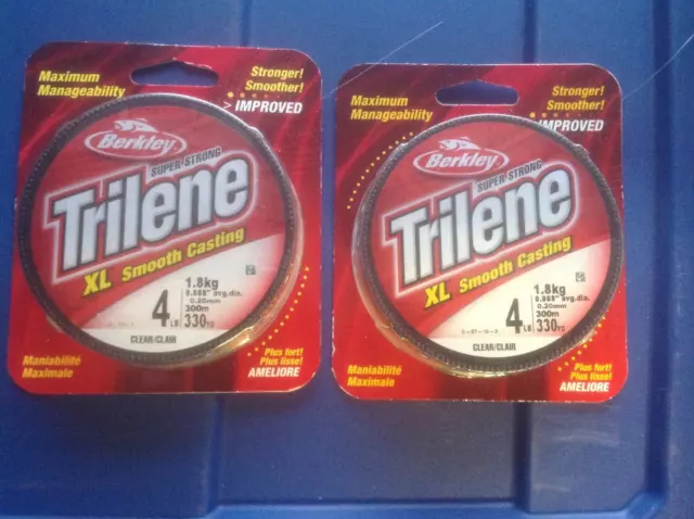 Berkley super strong trilene xl smooth casting clear XLFS4-15 2pk brand new