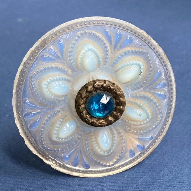 Antique Sandwich Glass Fiery Opalescent Curtain Tieback with Hardware
