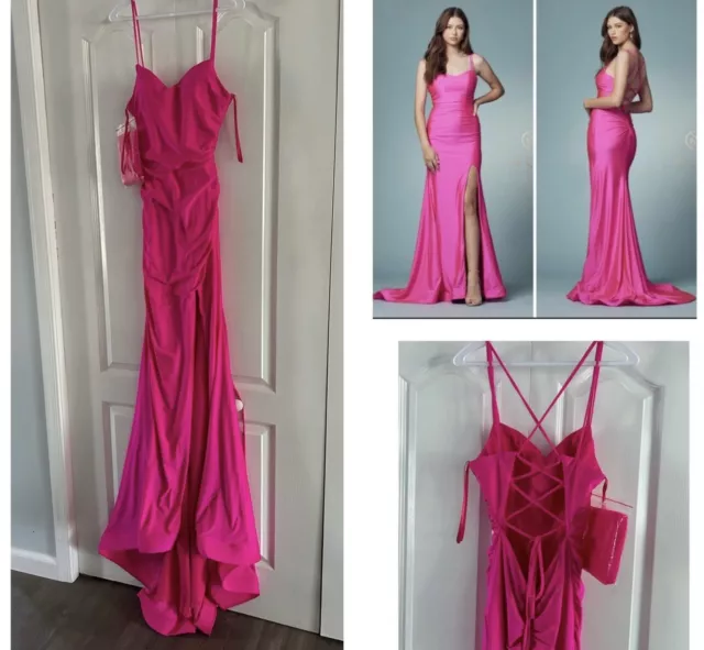 STUNNING Nox Anabel Formal Prom Fuchsia Hot Pink dress size 4