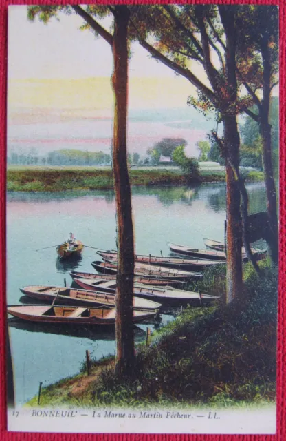 CPA 94 BONUIL, la Marne au Martin Pêcheur, 1915, boats