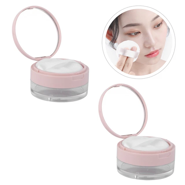 2 piezas Recipiente compacto de polvo suelto de viaje para polvo facial