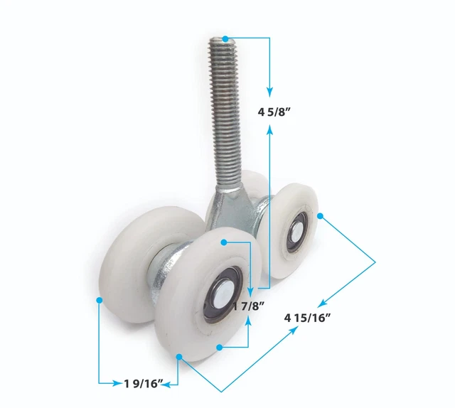 Sliding Track Rollers with Bearings Gate Truck Trolley HI Motions 4 Nylon Wheels