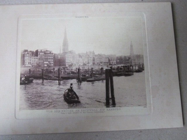 Hamburg und Umgebung 1895 Vor der Brücke am Baumwall Kupferdruck