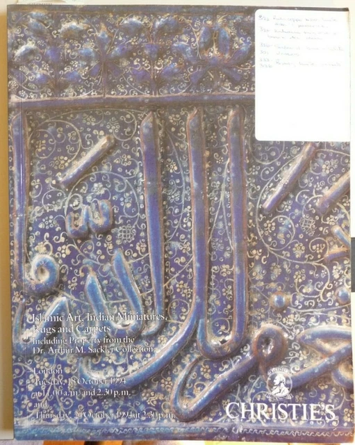 CHRISTIES ISLAMIC ART INDIAN MINIATURES RUGS AND CARPETS London October