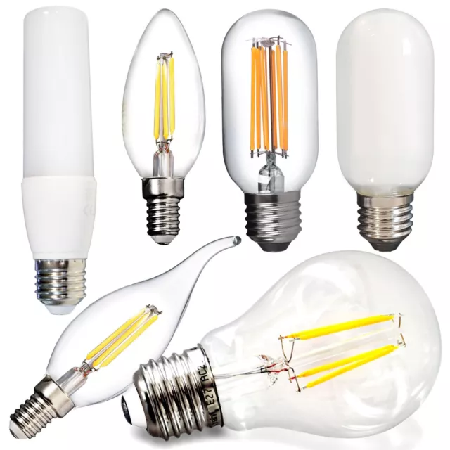 LED Leuchtmittel Lampe Filament Birne Glühbirne Kerze Ersatz E14 E27 Licht