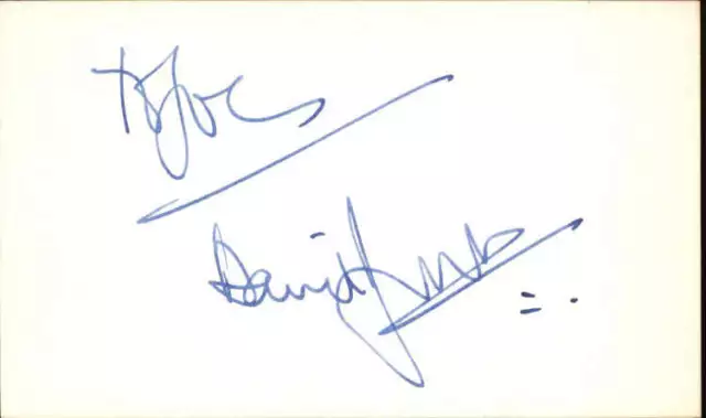 David Frost D.2013 Actor/Producer Emmy Winner signed 3"x5" index Card