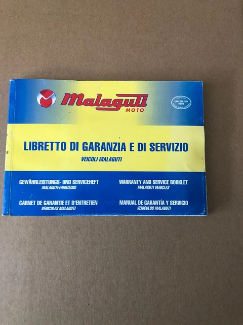 libretto di garanzia e di servizio Malaguti