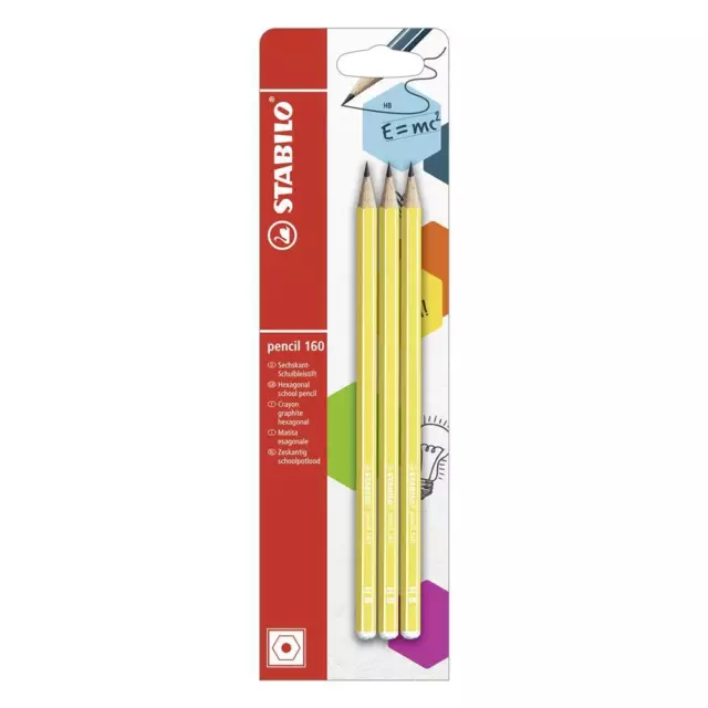 Bleistift STABILO pencil 160 Gelb Härte HB 3 Stück Bleistifte Set Zeichenstift