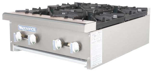 Radiance TAHP-24-4 24" Counter Top 4 Burner Gas Commercial Hotplate 128,000 btu