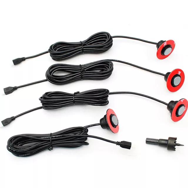 Car Backup Flat Hidden Sensor Radar Parking Buzzer Alarm Adjustable Sound Silver