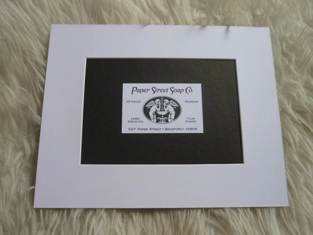 10x8 ready frame white mount FIGHT CLUB SOAP BUSINESS CARD REPLICA BLACK BACKGRO