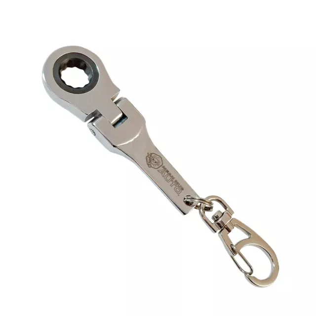 Mean Mug Auto 10 mm Socket Wrench Keychain - Heavy duty Ratchet Wrench Flex Head
