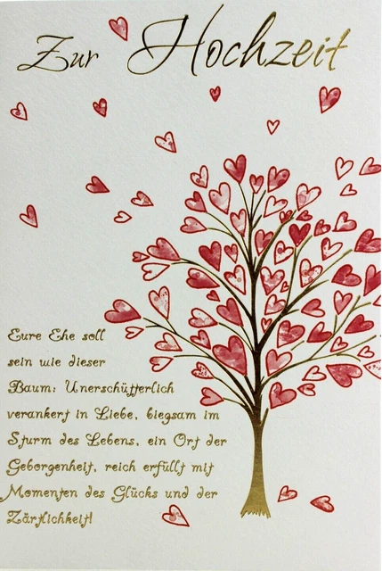 HOCHZEITSKARTE MIT SPRUCH zur Ehe Karte Hochzeit Glückwunschkarte