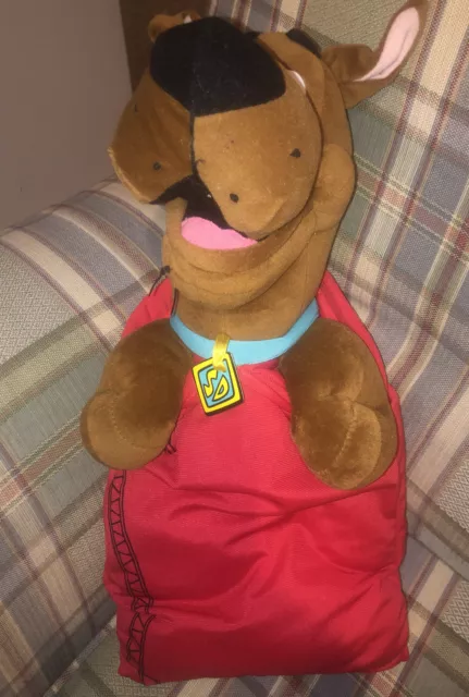 Vintage Hanna Barbera Scooby Doo In Sleeping Bag Talking Plush 15”