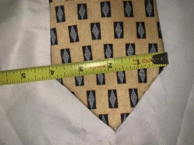 NEO Bill Blass Men's Neck Tie 100% Silk Gold Black